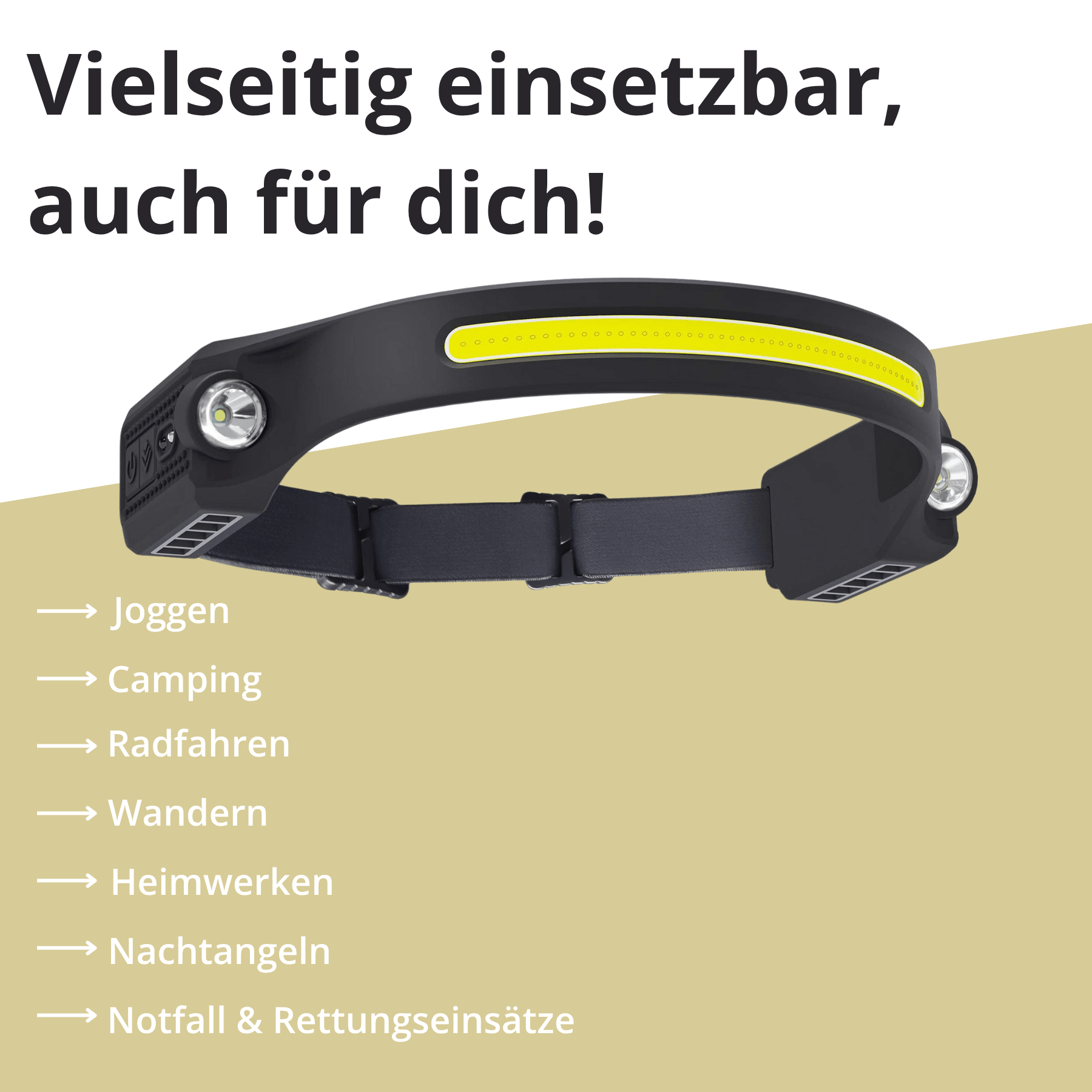 Outdoor Stirnlampe 3.0 Pro - 260° Weitwinkel mit Fernlichtfunktion